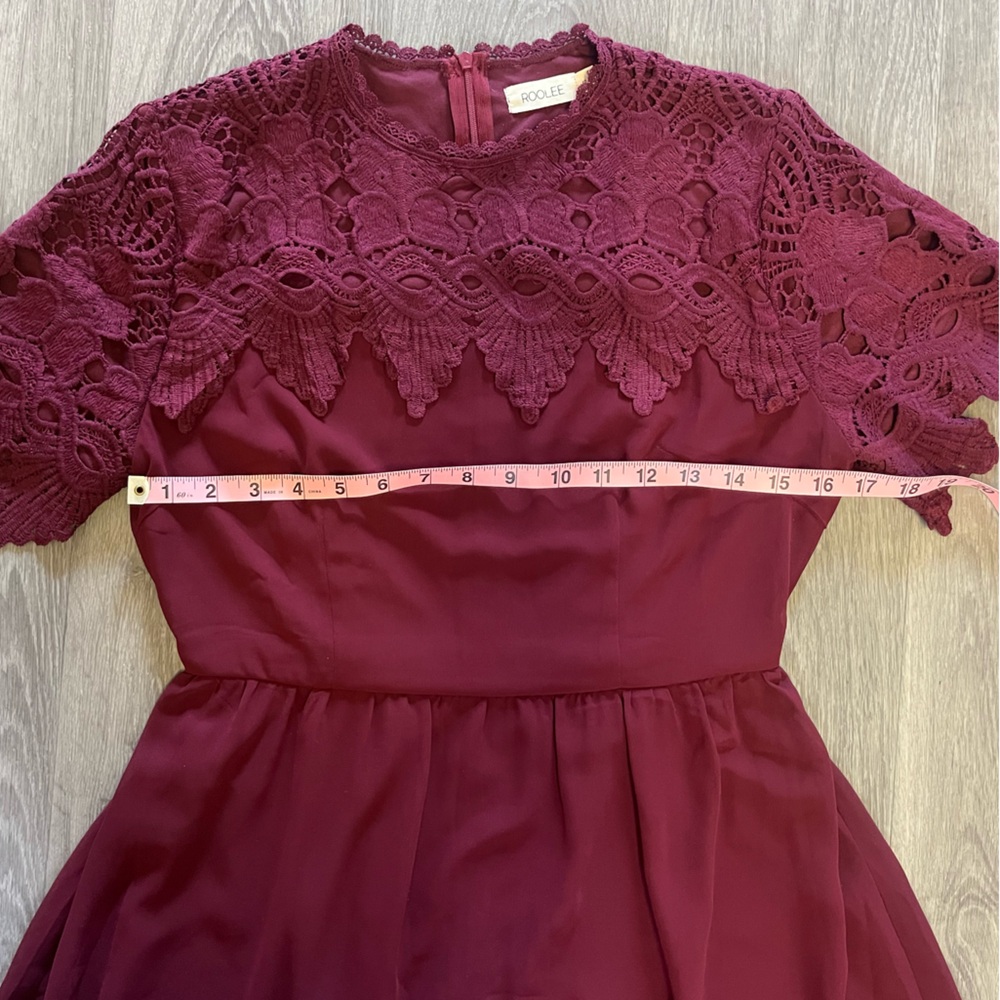 Roolee Fiona Dress Modest Lace Maxi Dress Red Size S - Picture 4 of 10